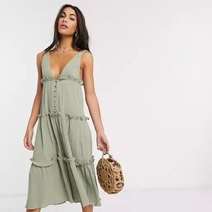 ASOS Midi Summer Dress in Sage Green | Never Worn